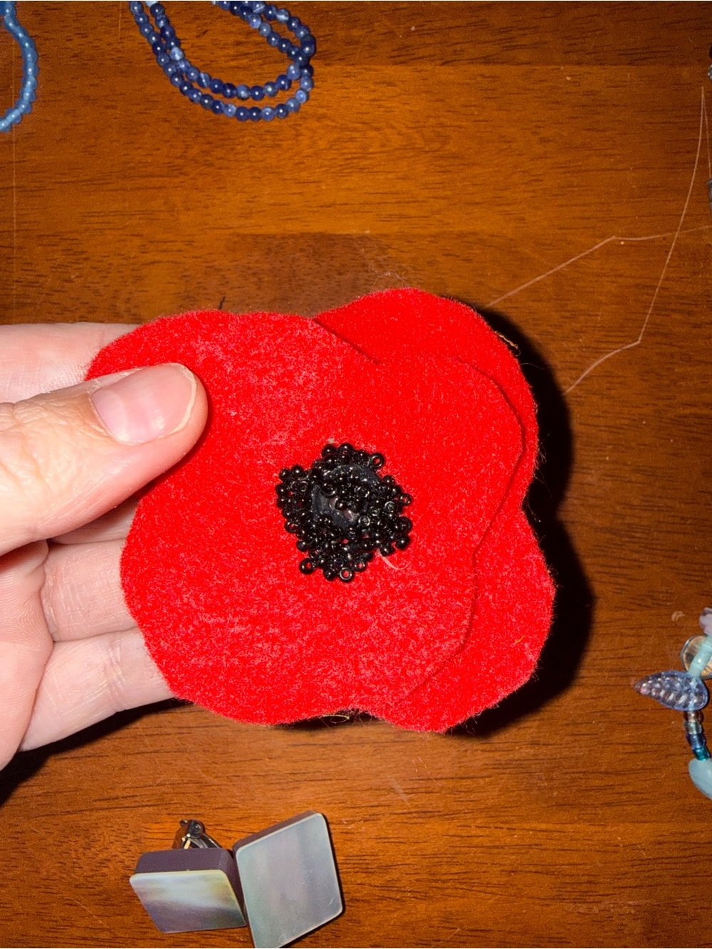 Red Poppy Felt Brooch - Unbranded